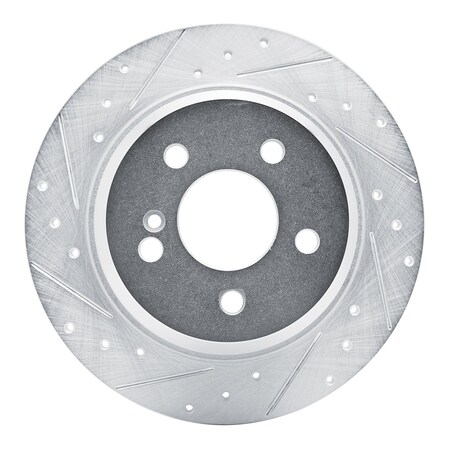 Dynamic Friction Co DFC Brake Rotor - Drilled and Slotted - Silver 631-63071L