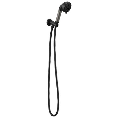 Brizo Litze Wall Mount Handshower with H2OKinetic Technology Matte Black/Luxe Steel 88835-BLSL