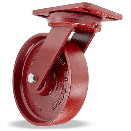Hamilton Kingpinless Swivel Caster, 8" x 2" Cast Iron Metal Wheel, 3/4" Sealed Precision Ball Bearings S-ZFHS-8MB