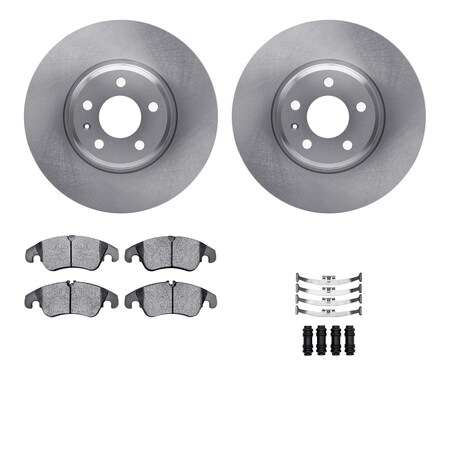 Dynamic Friction Co DFC Rotors with EURO 5000 Ceramic Brake Pads includes Hardware 6612-73217