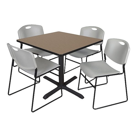 Cain Breakroom Table and Chair Set TB4242NO44GY
