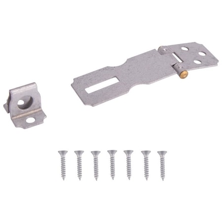 Prosource Safety Hasp, 2-1/2 in L, 2-1/2 in W, Steel, Galvanized, 9/32 Dia Shackle, Fixed Staple LR-130-BC3L-PS