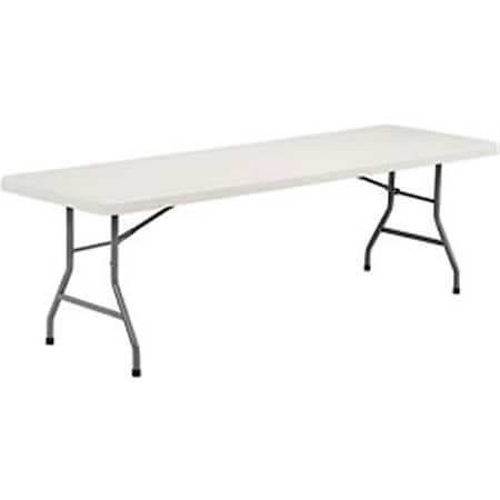 Global 8 ft. Plastic Folding Table, White BT-3096-21