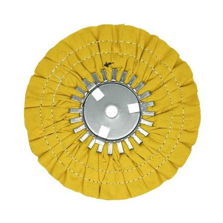 Renegade Products Usa 9" Stitched Airway Buffing Wheels, Yellow, Double Stitch, Removable Center Plate FAW9X3X5/8N2-16YT-2RS