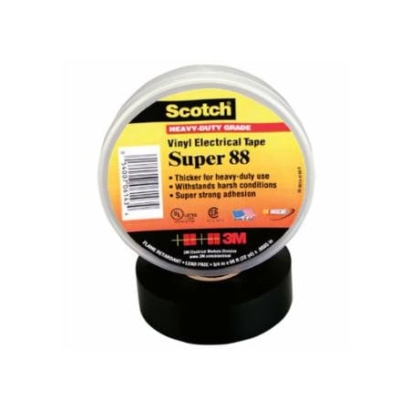 Scotch Super 88 Vinyl Electrical Tape, 3/4 in x 44 ft, Black 500-103073