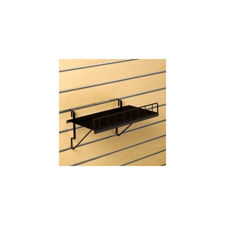 Specialty Store Services Solid Black Shelf With Lip For Slatwall, 12 In. W X 6 In. D 2257