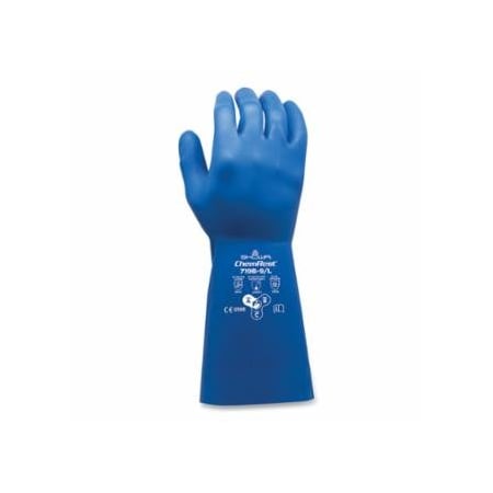Showa ChemRest Chemical-Resistant Coated Gloves, 719B, 9/Large, Diamond Grip, Unlined, Blue, 12PK 845-719B-09