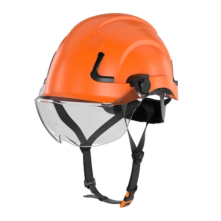 Defender Safety H2-EH Safety Helmet w/ Clear Visor - Type 2 Class E, ANSI Z89 and EN12492 rated, Orange H2-EH-05V