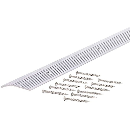 M-D Building Products Carpet Trim, 36 in L, 138 in W, Fluted Surface, Aluminum, Silver 78071