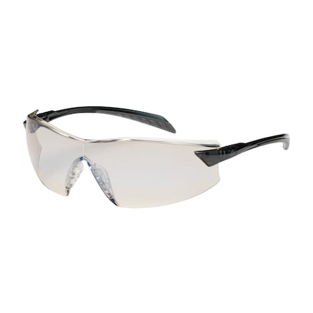 Bouton Optical Rimless Safety Glasses with Gray Temple, I/O Blue Lens and Anti-Scratch / Anti-Fog Coating 250-45-0226
