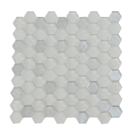 Apollo Tile White 11.6 in x 12 in Glass Glossy, Matte Floor and Wall Mosaic Tile 4.83 sqft/case, 5PK APLICL8809A