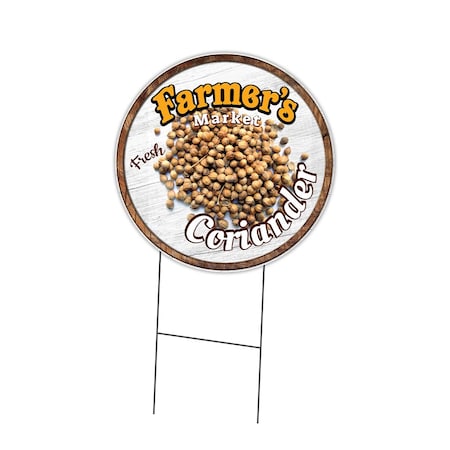 Signmission Farmers Market Coriander Double Sided Corrugated Plastic Circle Yard Sign, C-24-CIR-DS-WS-Coriander C-24-CIR-DS-WS-Coriander