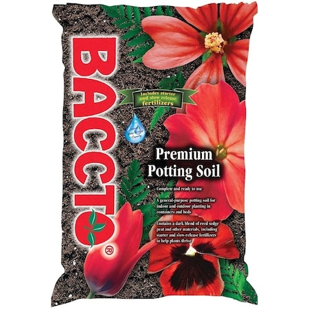 Baccto Potting Soil, Granular, Dark Brown/Light Brown, 8 qt, Bag 1227P