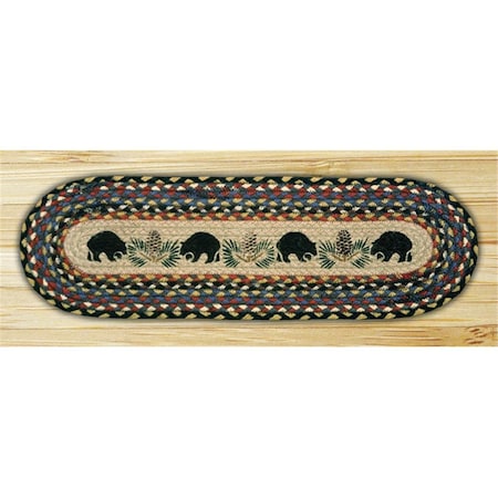 Palacedesigns Capitol Importing Black Bears - 27 in. x 8.25 in. Oval Stair Tread PA711046