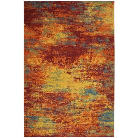 Homeroots 4' X 6' Flame Abstract Indoor Outdoor Area Rug 572550