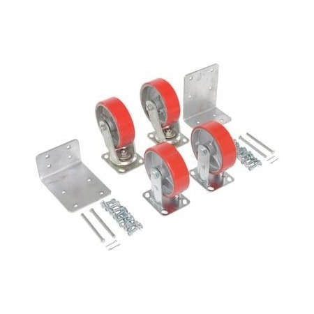 Vestil Caster Poly-on-steel Kit 6"x2" 4800 lb, PK4 H-CK4-PU6-2