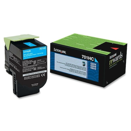 Lexmark 701HC High Yield Cyan Toner Cartridge 3K YLD 70C1HC0