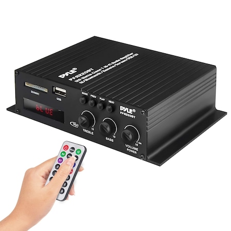 Pyle Pyle Class-T Bluetooth Power Audio Amplifier - 120W Mini Dual Channel Receiver for Subwoofer System PFA220BT