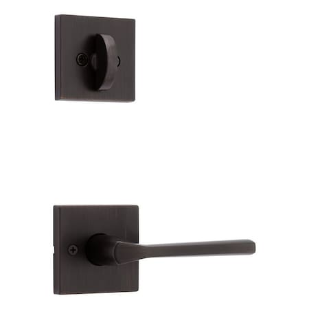 Kwikset Lisbon Lever with Square Rose Interior Single Cylinder Handleset Trim for Both 800 and 687 966LSLSQT-11P.UNIV