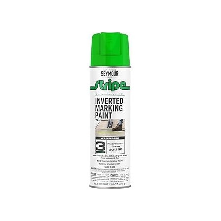 Seymour Midwest Stripe 3-Series Inverted Ground Marking Paint, Florescent Green net 15oz. 20368-1