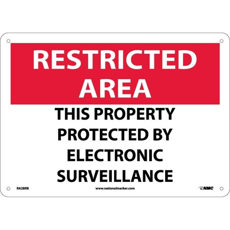 Nmc Restricted Area Electronic Surveillance Sign, RA28RB RA28RB