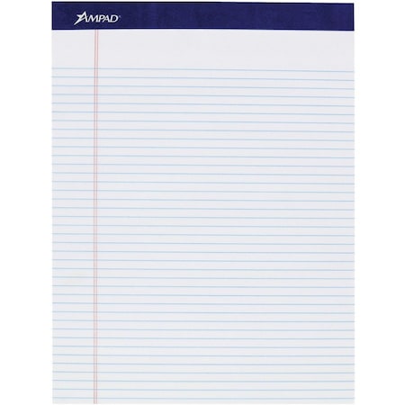 Ampad White Narrow Rule Pad Letter Size, Pk4 20315