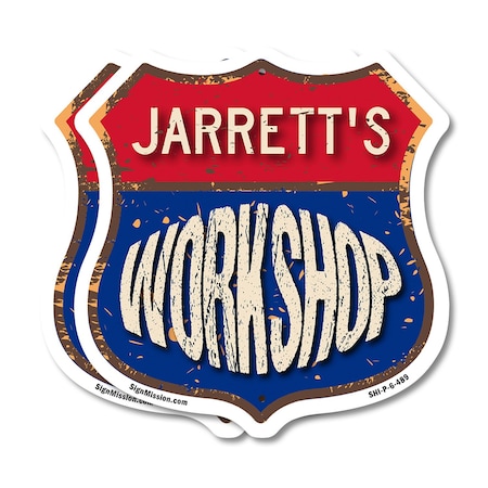 Signmission Jarrett's Workshop, 6 inch X 6 inch, Plastic Sign, 2PK SHI-P-2PACK-6-489-JARRETT