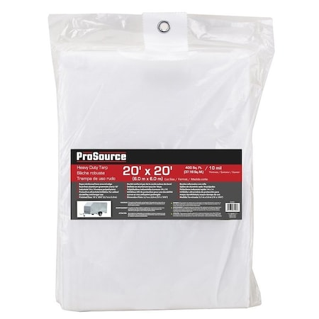 Prosource Tarp, 10 Mil, White, Plastic TW2020