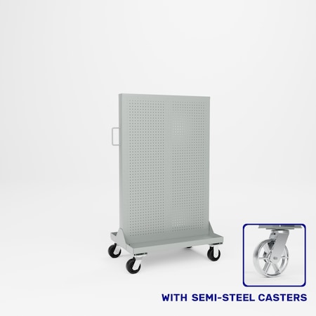 Pucel Portable Bin & Shelf Cart, 36 in W x 61 in H x 24 in D, Light Blue PBSC-2P-36S