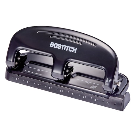 Bostitch EZ Squeeze 20 Sheet Standard 3 Hole Punch, Metal Construction, Silver/Black HP20