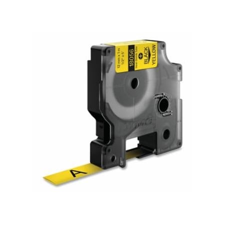 Dymo Heat Shrink Tube, 1/2 in x 5 ft, Yellow, Black Text, 5PK 784-18056