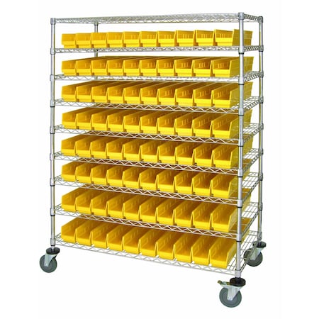 Quantum Storage Systems WIRE CART WITH 80 BINS WRC9-63-2448-105YL
