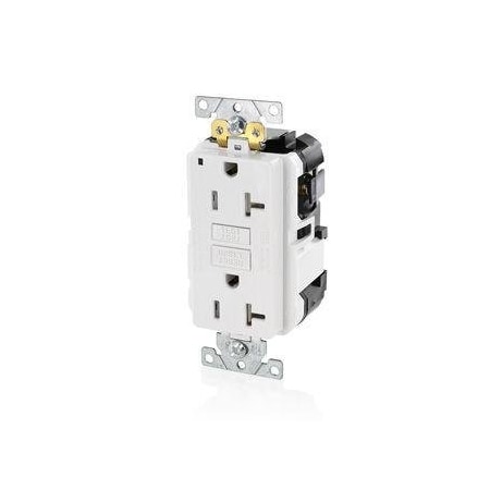 Leviton Lev-Lok GFCI 20A TR/PI Ind Gr White MGFT2-W