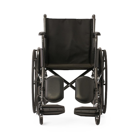 Medline 18in Wide K1 Basic Nylon Wheelchair with Full-Length Arms and Elevating Leg Rests K1186N13E