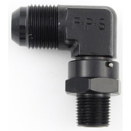 Fragola 499104-BL 90 deg -4 AN x 0.13 in. NPT Swivel Adapter, Black FRG499104-BL