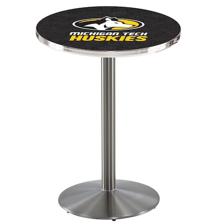 Holland Bar Stool Co 42" Stainless Steel Michigan Tech Pub Table, 36" dia. Top L214S4236MITech