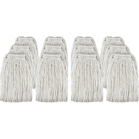 Genuine Joe Cotton Blend Mop Refill - Rayon, Cotton, Polyester, 12PK GJO48259CT