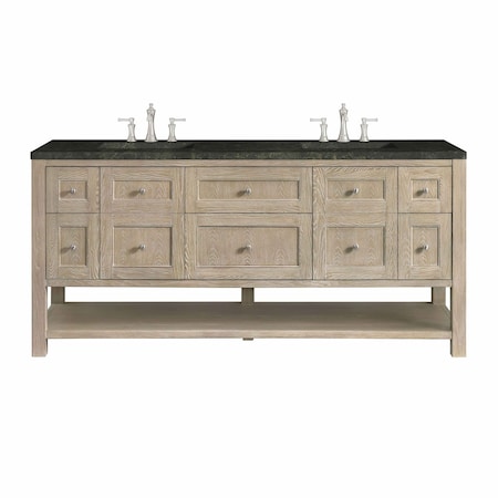 James Martin Vanities Breckenridge 72" Double Vanity, Whitewashed Oak, w/ 3 CM Phantome Eclos Top 330-V72-WWO-3PHT