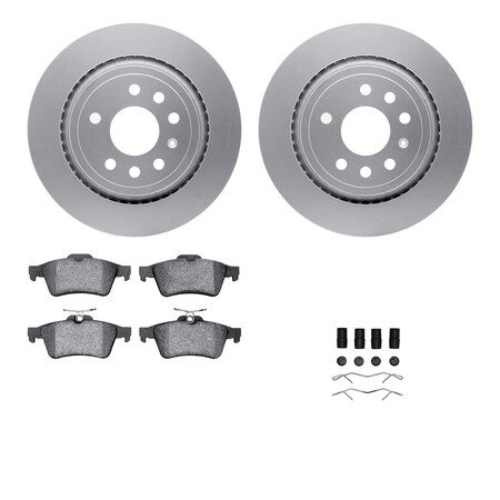 Dynamic Friction Co DFC GEOSPEC Coated Rotors with 5000 Brake Pads - Ceramic and Hardware 4512-65044