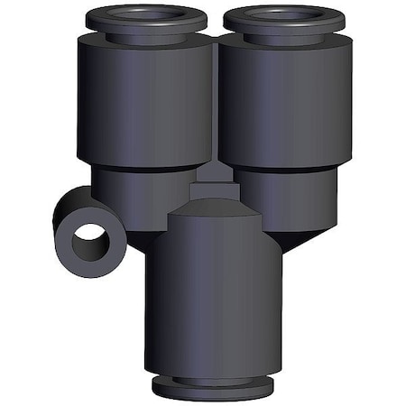 Smc Push-Fit Wye Fitting, Black, Rigid KRU08-00