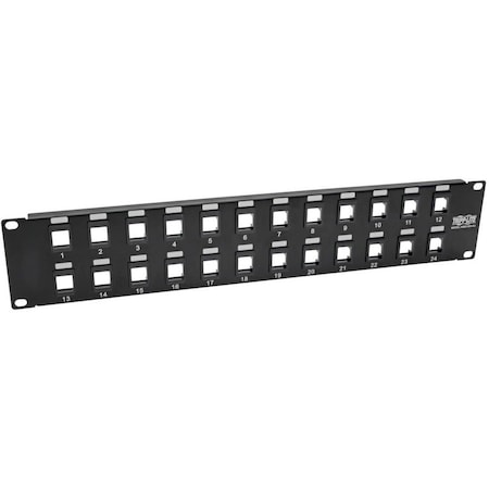 Eaton Tripp Lite Series 24-Port 2U Rack-Mount Unshielded Blank Keystone/Multimedia Patch Panel, RJ45 N062-024-KJ