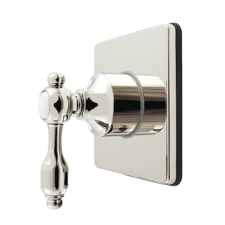 Kingston Brass Single-Handle Six-Way Diverter Valve with Square Trim Kit, Polished Nickel KS4046TAL