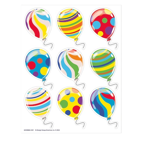 Eureka Celebration Balloons Giant Stickers, 36-Piece Set, 12PK 650806