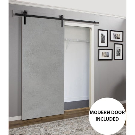Sartodoors Barn Bypass Interior Door, 84" x 80", White PLANUM0010BD-B-BTN-18