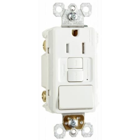 Legrand radiant GFCI Outlet, 125 V, 15 A, NEMA: NEMA 5-15R, Back and Side Wiring, White 1597SWTTRWCCD4