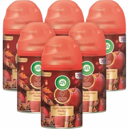 Reckitt Benckiser Air Wick, FRESHMATIC ULTRA SPRAY REFILL, APPLE CINNAMON MEDLEY, AEROSOL, 5.89 OZ, 6PK 78283CT