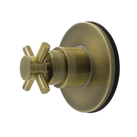 Kingston Brass Single-Handle Six-Way Diverter Valve with Round Trim Kit, Antique Brass KS4033DX