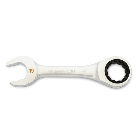 Gearwrench Stubby Combination Ratchet, 12 Pt, 19 mm 86849