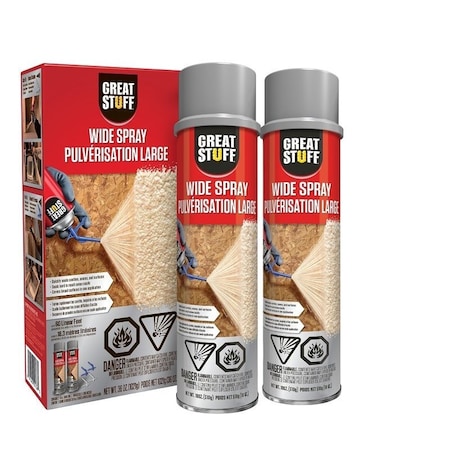 Great Stuff Wide Spray Insulation Foam Sealant, Clear Amber, 18 oz Can 12115891