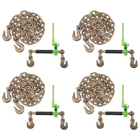 Mytee Products Chain & Binder Kit 1/2 in-5/8 in Folding Handle Ratchet & 1/2 inx12 ft Binder Chain CBRSFH12x4-CH1212x4-KIT